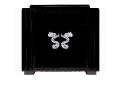 Dragon bar in numbered edition, clear crystal and black ebony, small size - Lalique